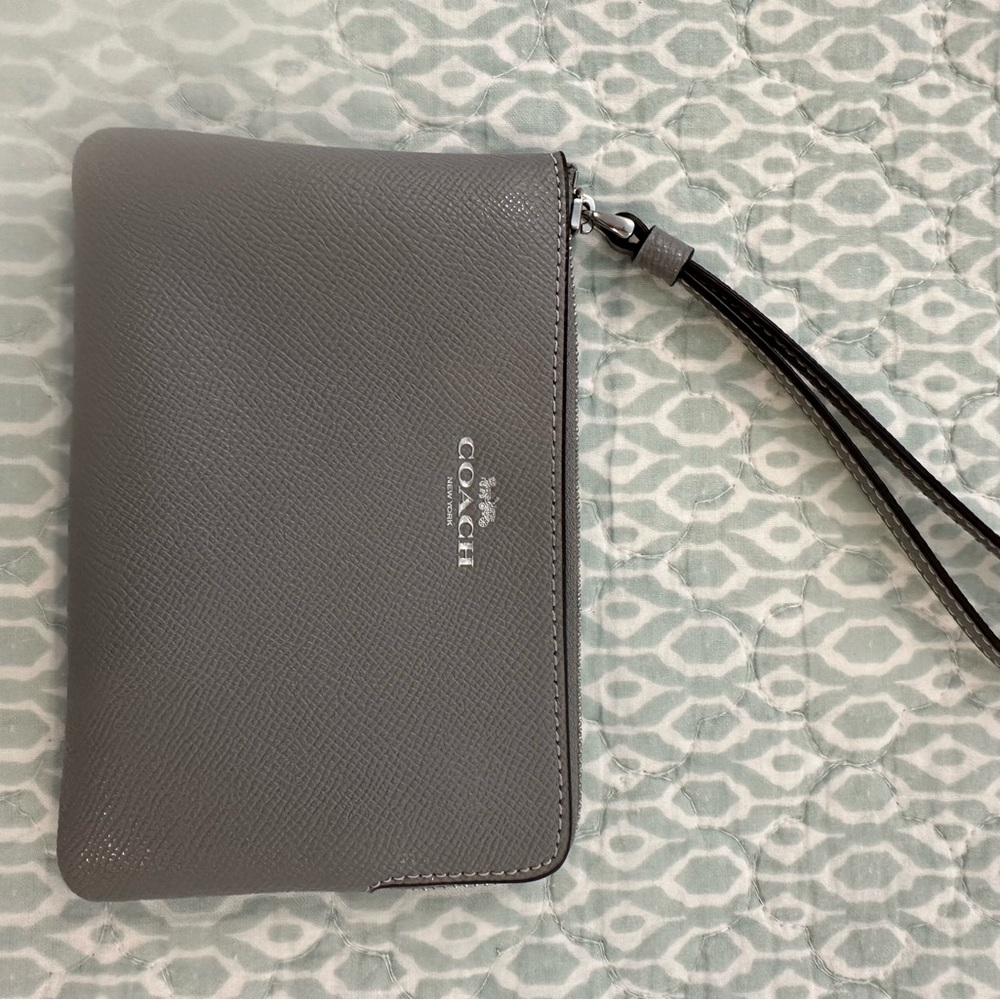 Coach Charcoal Wristlet NWOT